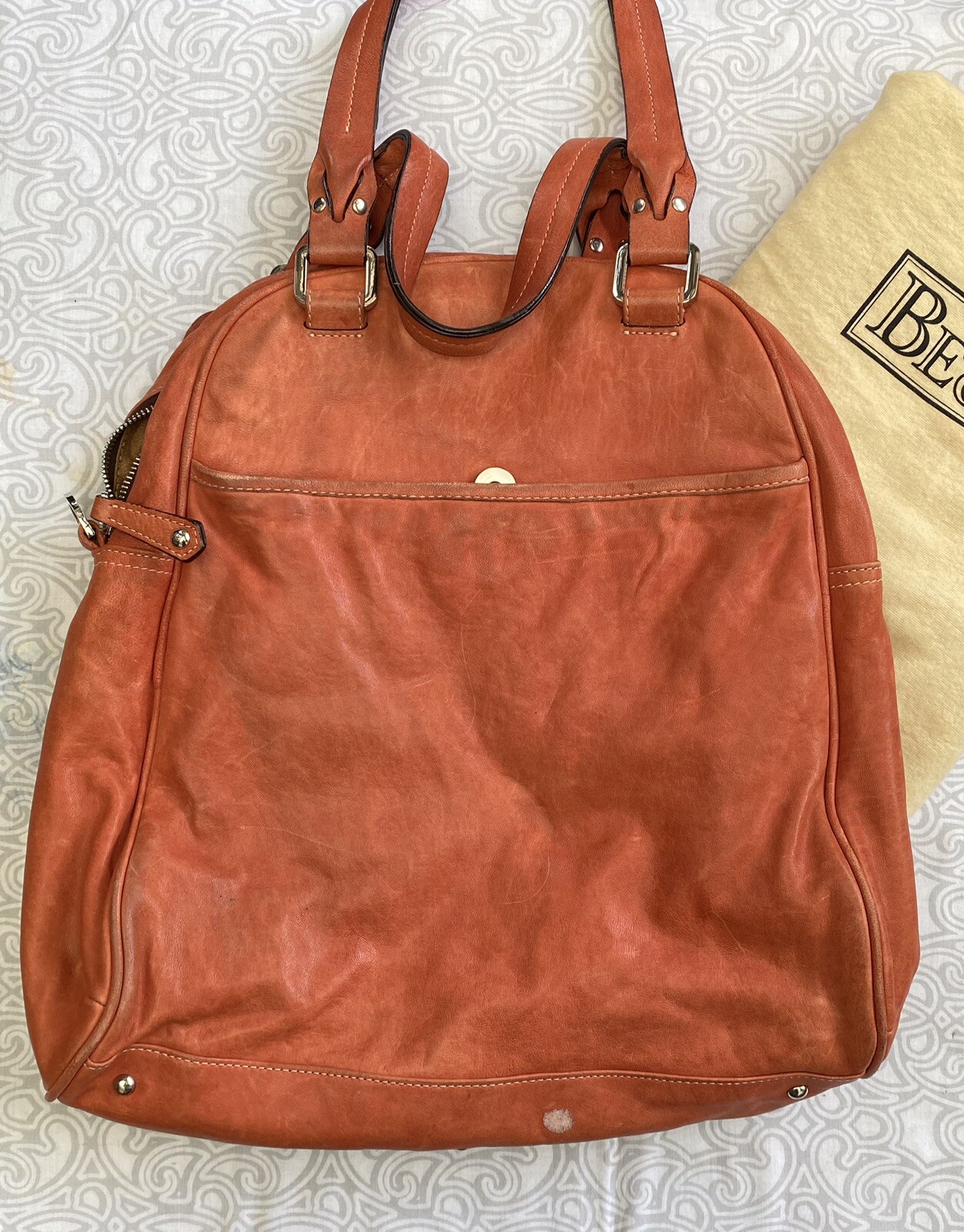 Be&D Ruffled Leather Handbag Satchel - photo 4