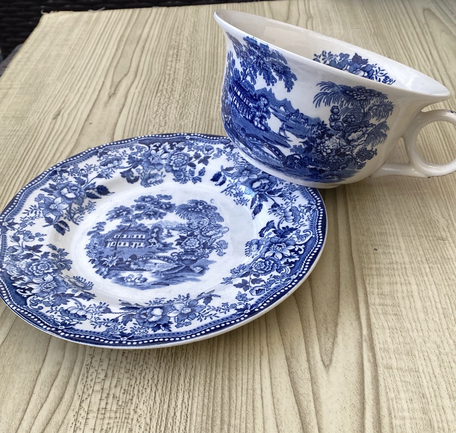 Alfred Meakin Tonquin Blue Shaving Mug & Plate