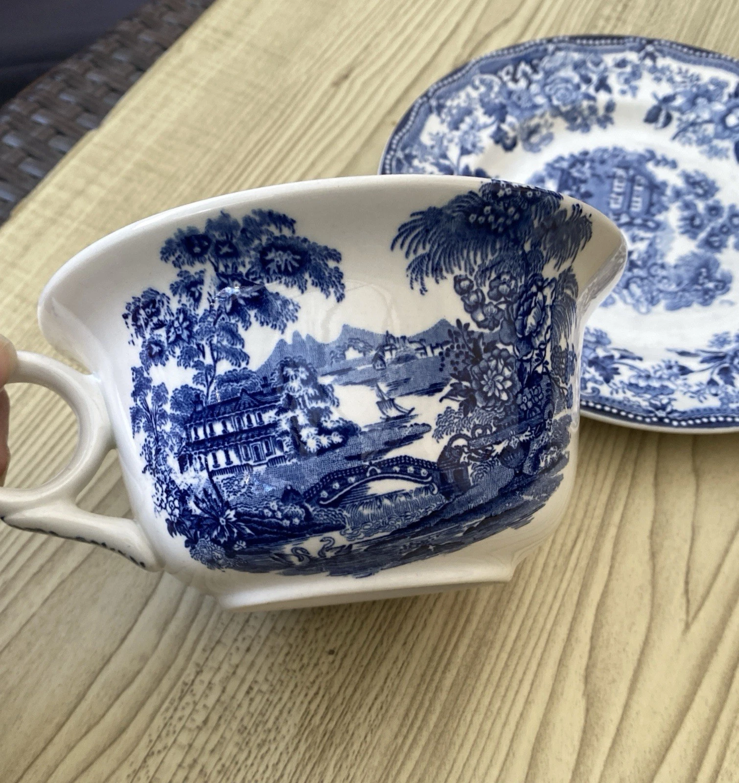 Alfred Meakin Tonquin Blue Shaving Mug & Plate - photo 2