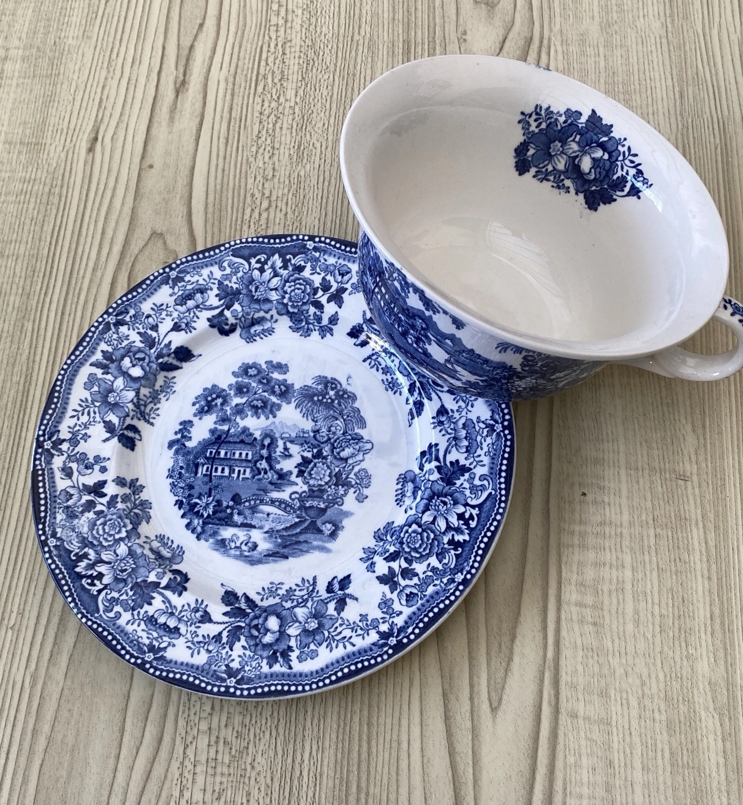 Alfred Meakin Tonquin Blue Shaving Mug & Plate - photo 3