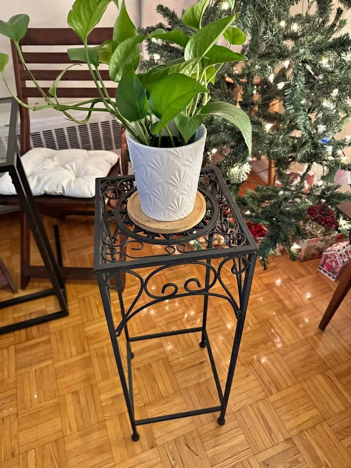 Vintage wrought iron plant stand