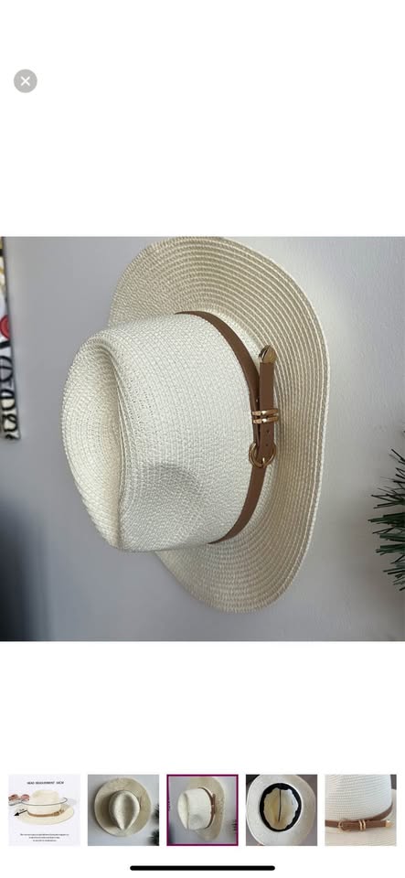 🆕 Never worn! Beige hat with brown belt and Golden buckle - photo 3