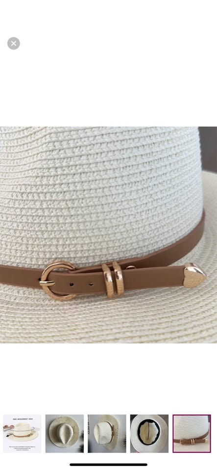 🆕 Never worn! Beige hat with brown belt and Golden buckle - photo 5