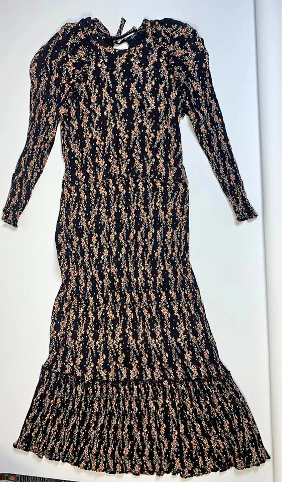 Zara Long Floral Maxi Dress, Sz S