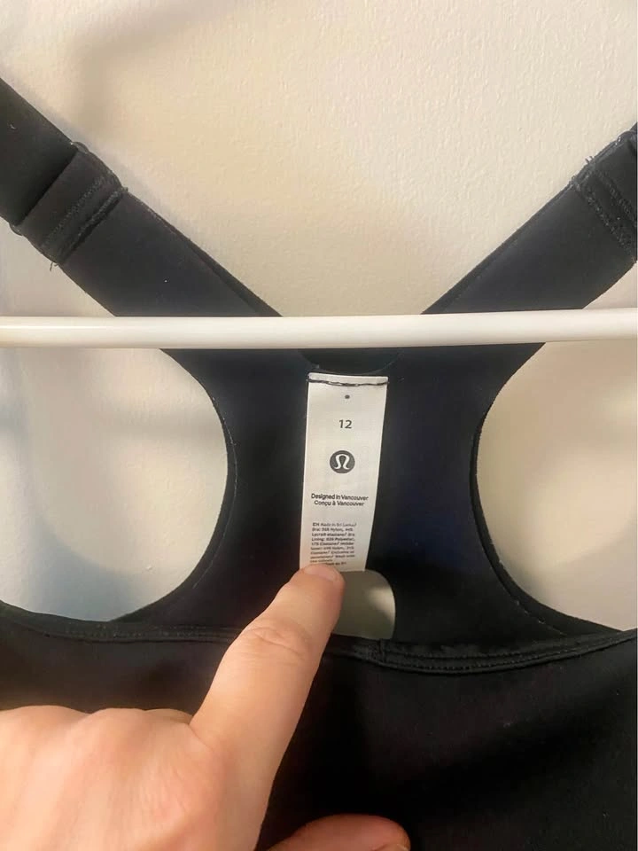 Lululemon Workout Bra Women's Size 12 Black - photo 3