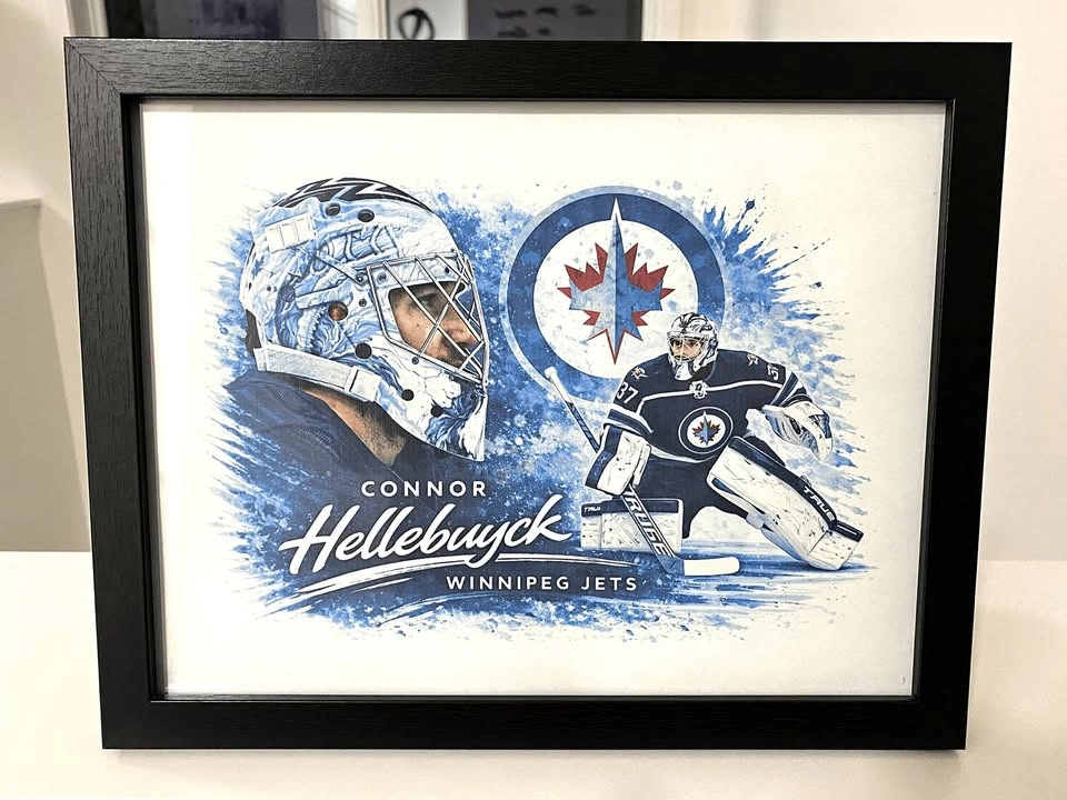 Connor Hellebuyck Framed Art – Winnipeg Jets Star!!!