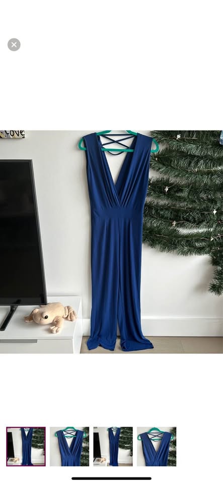 Blue jump suit - only size - can fit small and medium