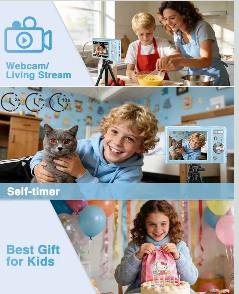 FHD 1080P 48MP Autofocus Point and Shoot Camera (Blue) - photo 2