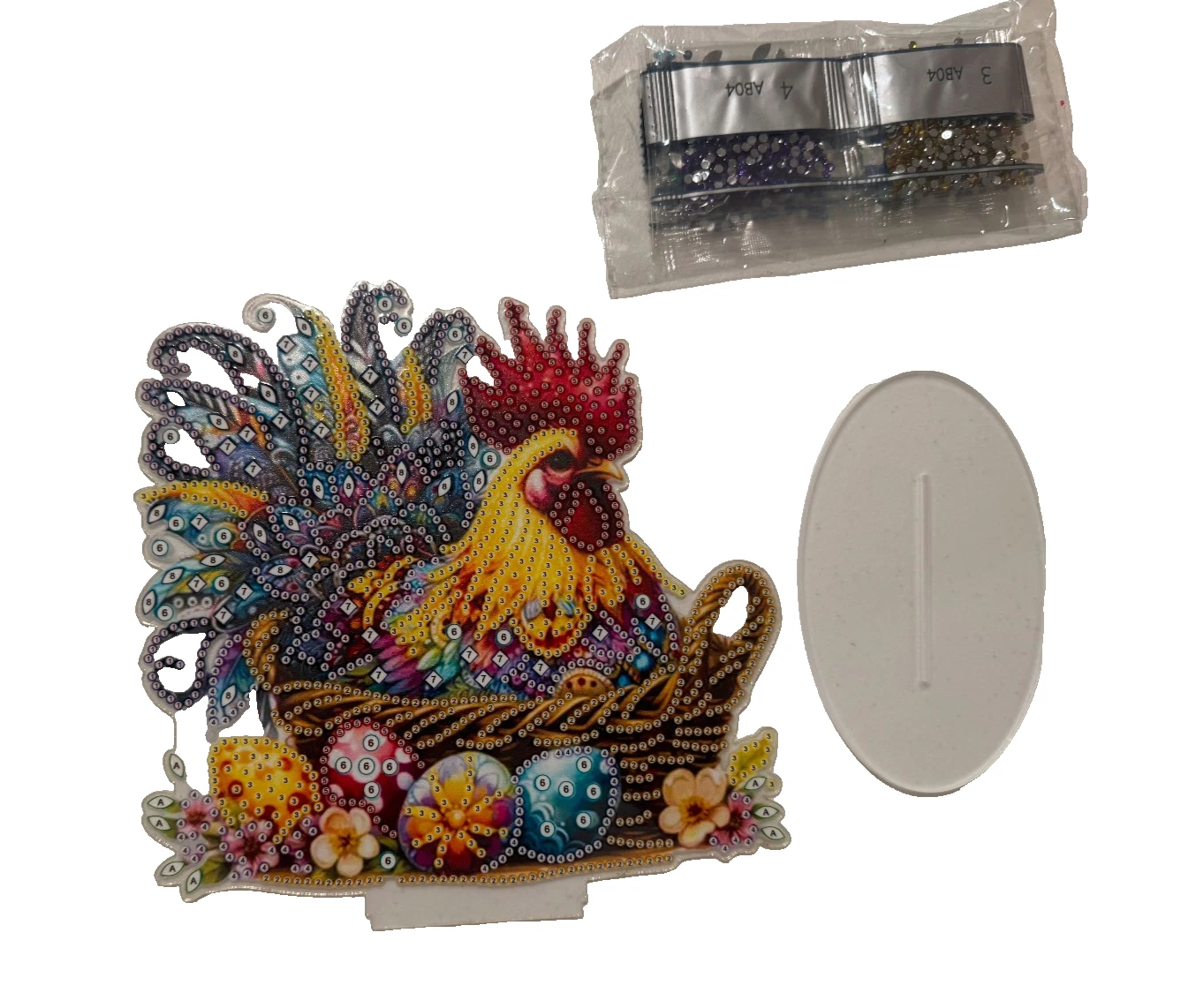 Diamond Art Painting ROOSTER Table Top Desk Home Office Decor - photo 4