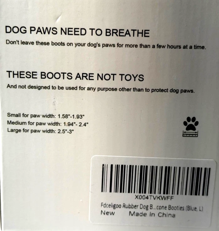 Fdceligoo Blue Rubber Dog Booties - XL - photo 4