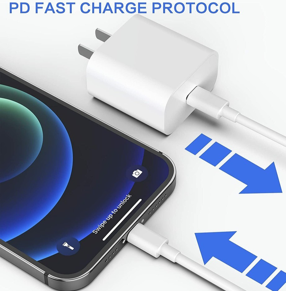 20W USB-C Fast Charger Cable & Adapter - White - photo 4