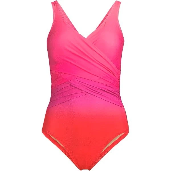Lands' End Women's One Piece Swimsuit 24W Purple Pink - photo 4