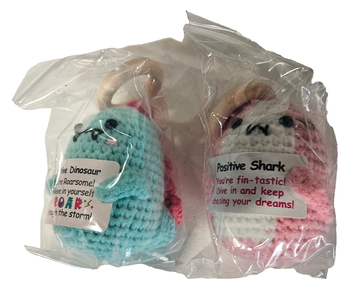 Handmade Positive Dinosaur, Emotional Support Dinosaur Crochet,