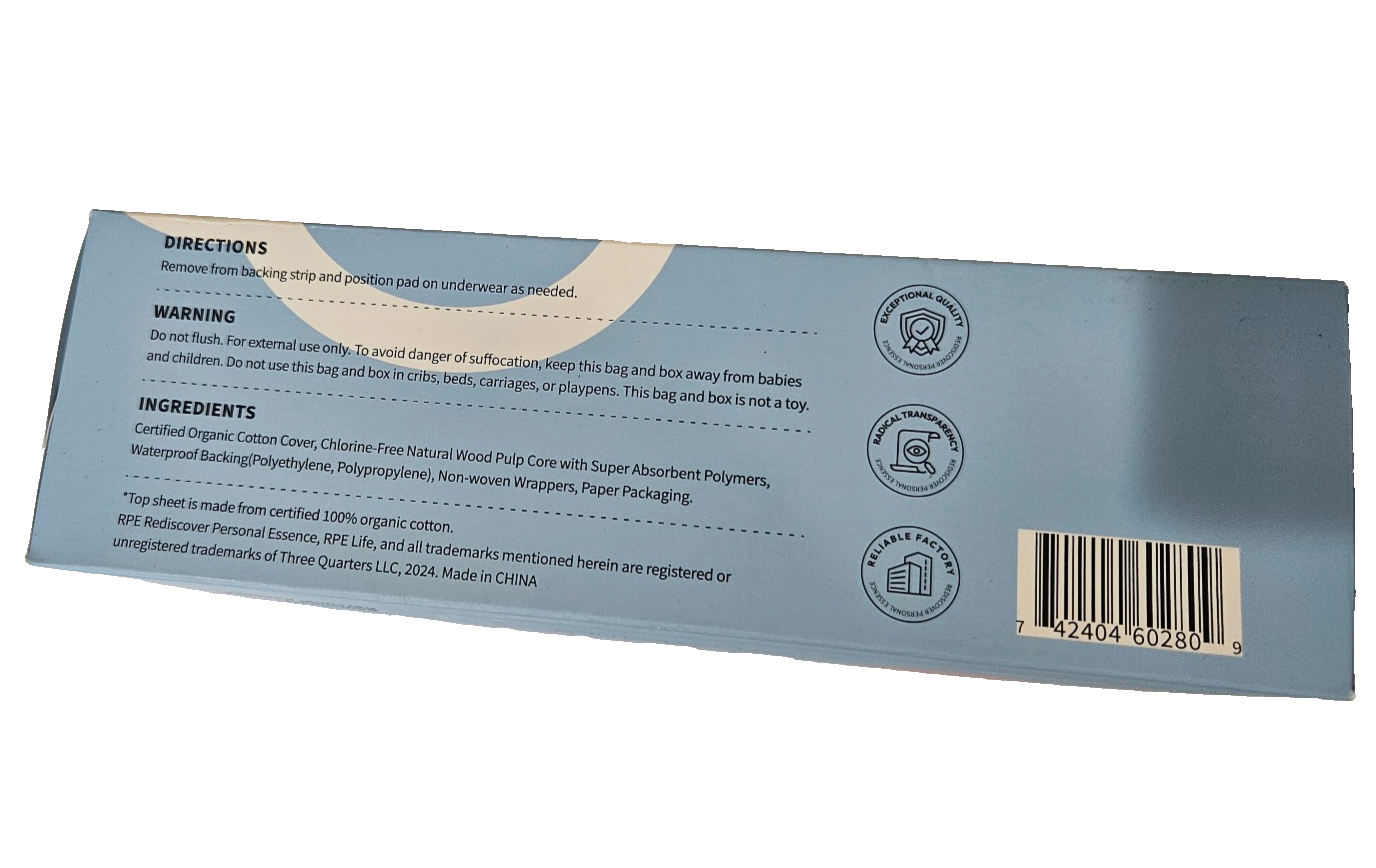 RPE Life Organic Cotton Pads - Size 3 Regular, 36ct - photo 4