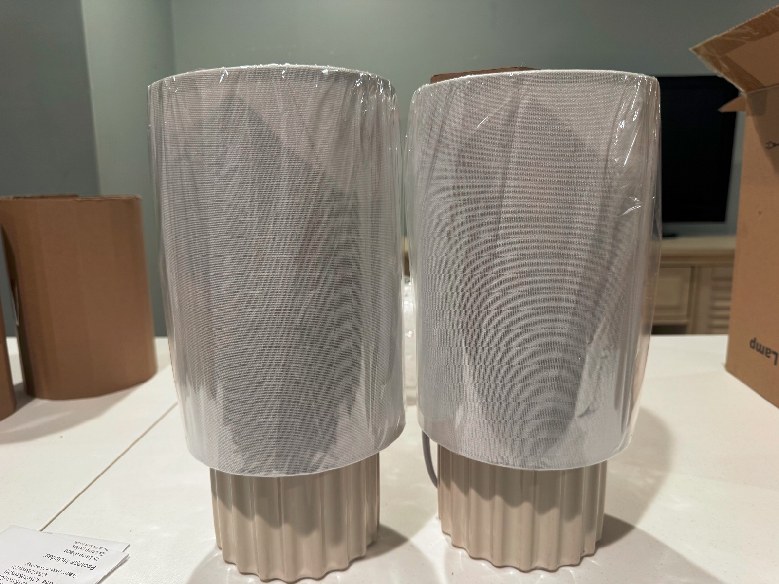 Set Of 2 Threshold Table Lamps Faux Marble - photo 5