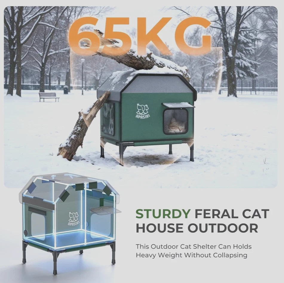 Apasiri Heated Outdoor Cat House for Winter: Insulated with Heat - photo 4