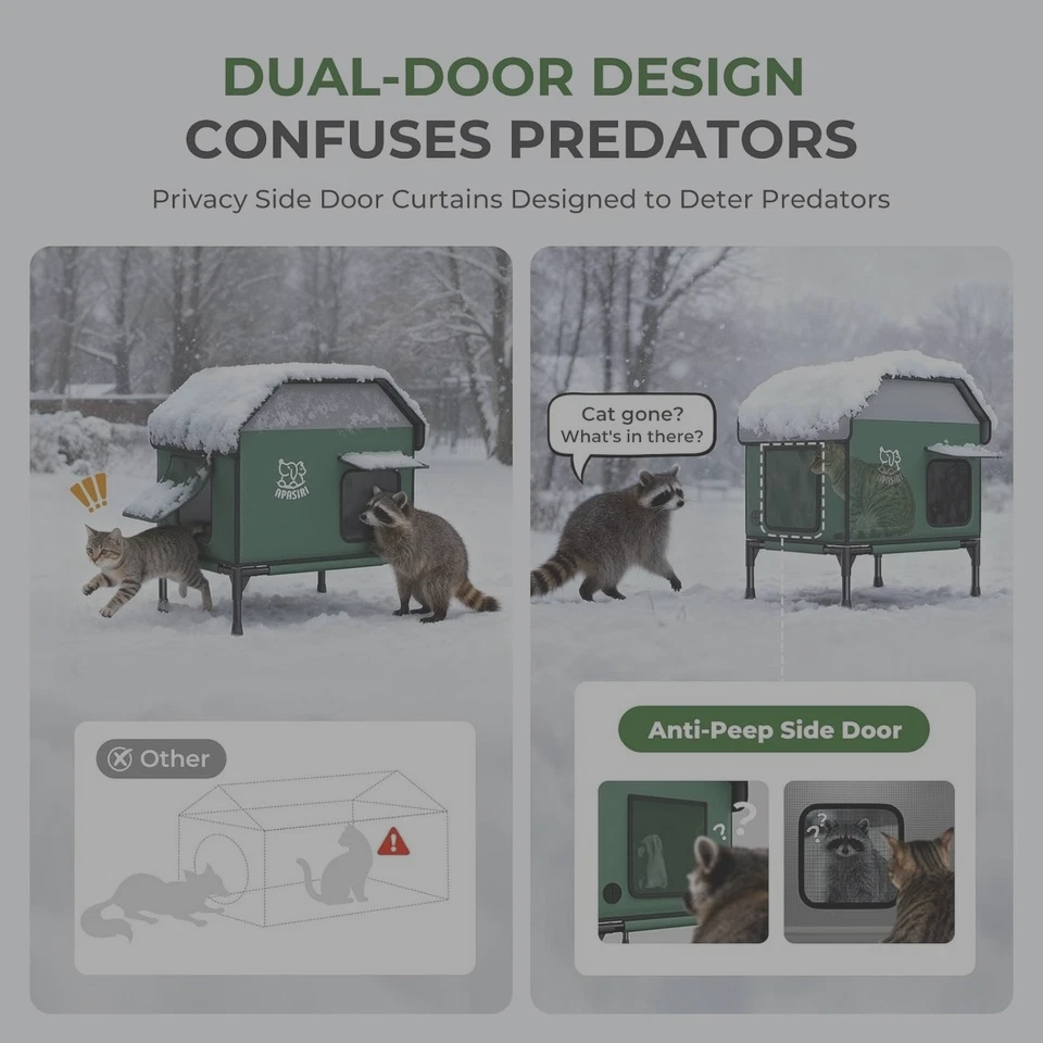 Apasiri Heated Outdoor Cat House for Winter: Insulated with Heat - photo 5