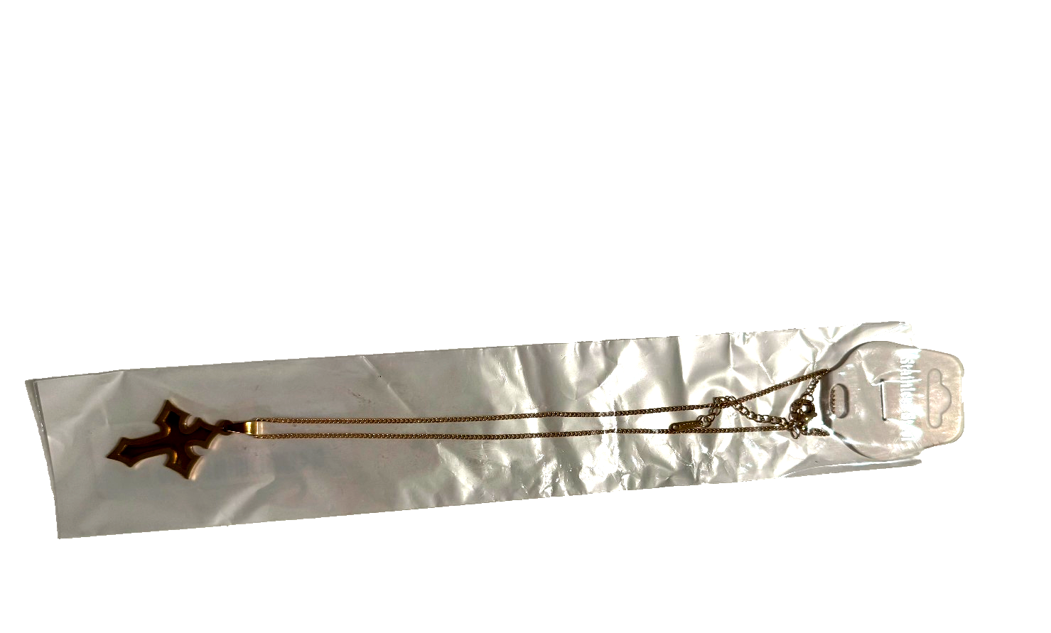 Stainless Steel Gold Necklace With Holly Cross Pendant. nice. - photo 2