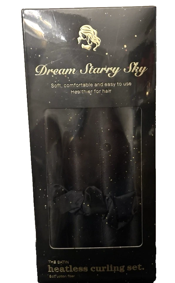 Black satin Heatless Curlers - New