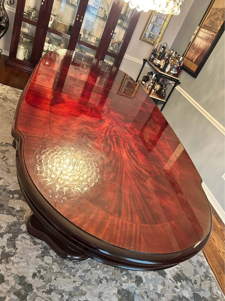Dining table with Leaf Solid Italian Cherry Lacquered Wood - photo 2