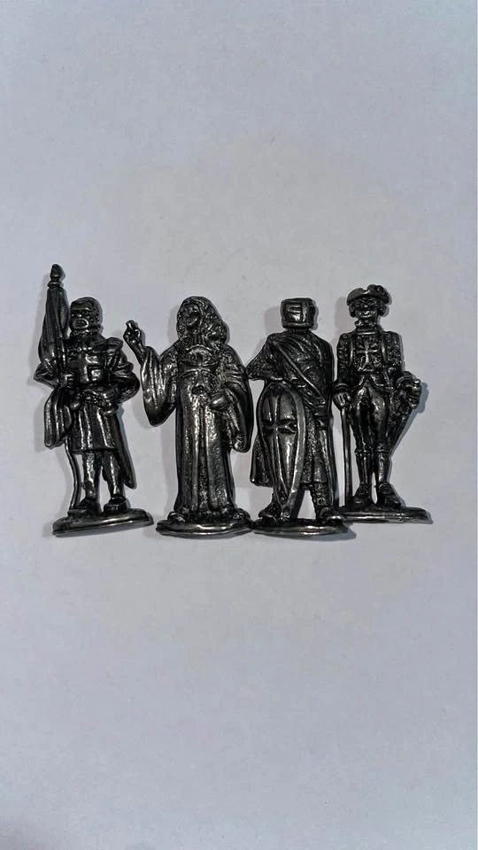 4 Collectible Pewter Figures - Knights of Malta / Timeline Game