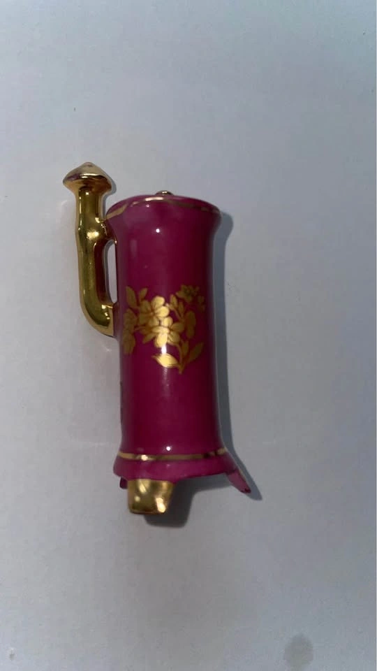 Vintage Pot-Belly Stove Limoges Castel Miniature - 22k Gold - photo 2