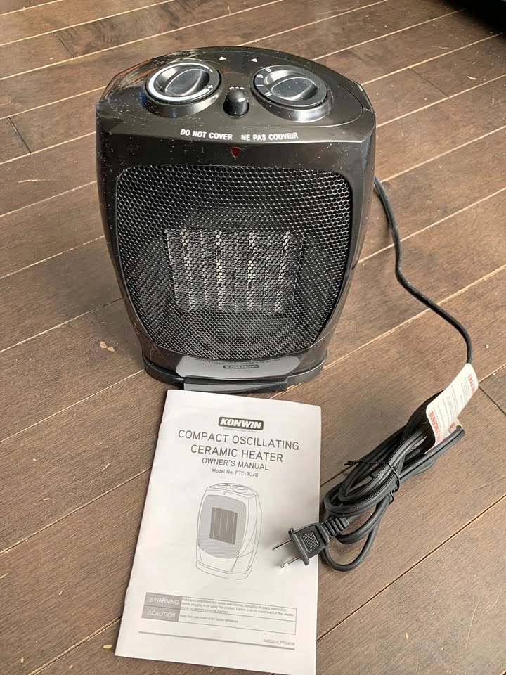 Oscillating Ceramic Heater - Compact, 10" Tall