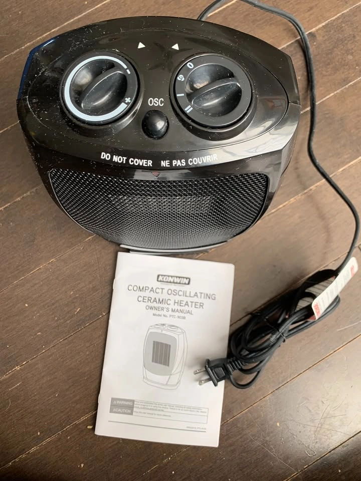 Oscillating Ceramic Heater - Compact, 10" Tall - photo 2
