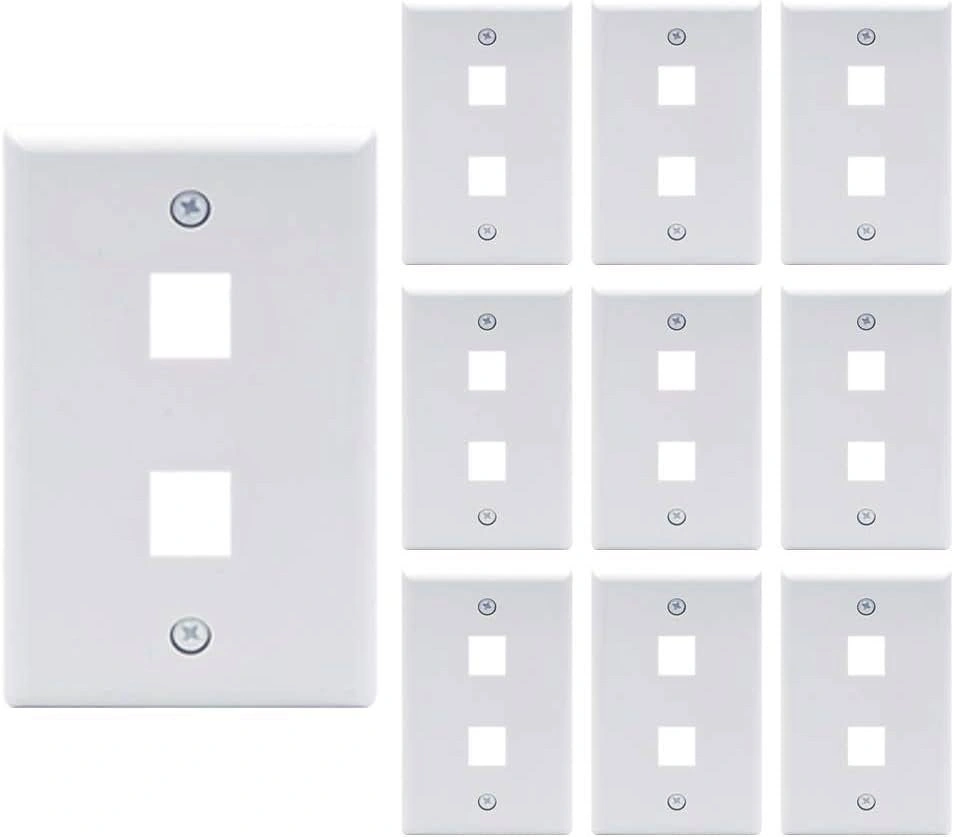 VCE 2 Port Keystone Wall Plate UL Listed (9-Pack)