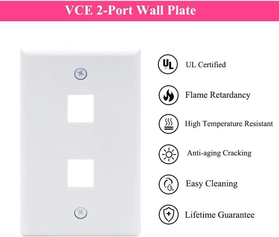 VCE 2 Port Keystone Wall Plate UL Listed (9-Pack) - photo 3