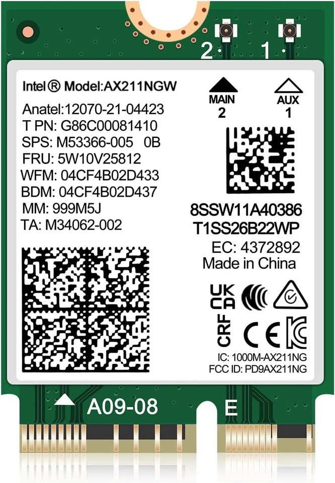 WiFi 6E Wireless Card Intel AX211 NGW - photo 4