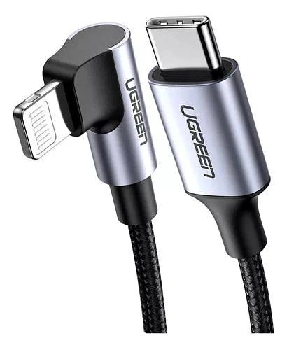 UGREEN USB C to Lightning Cable Right Angle 90 Degree Braided MF