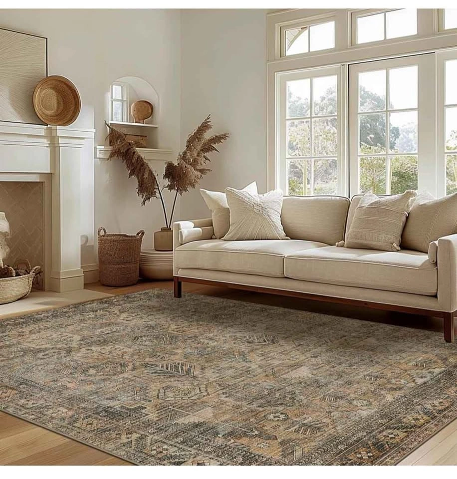 Brand NEW 9x12 Washable Rug – Vintage Reddish-Brown Distressed N - photo 5