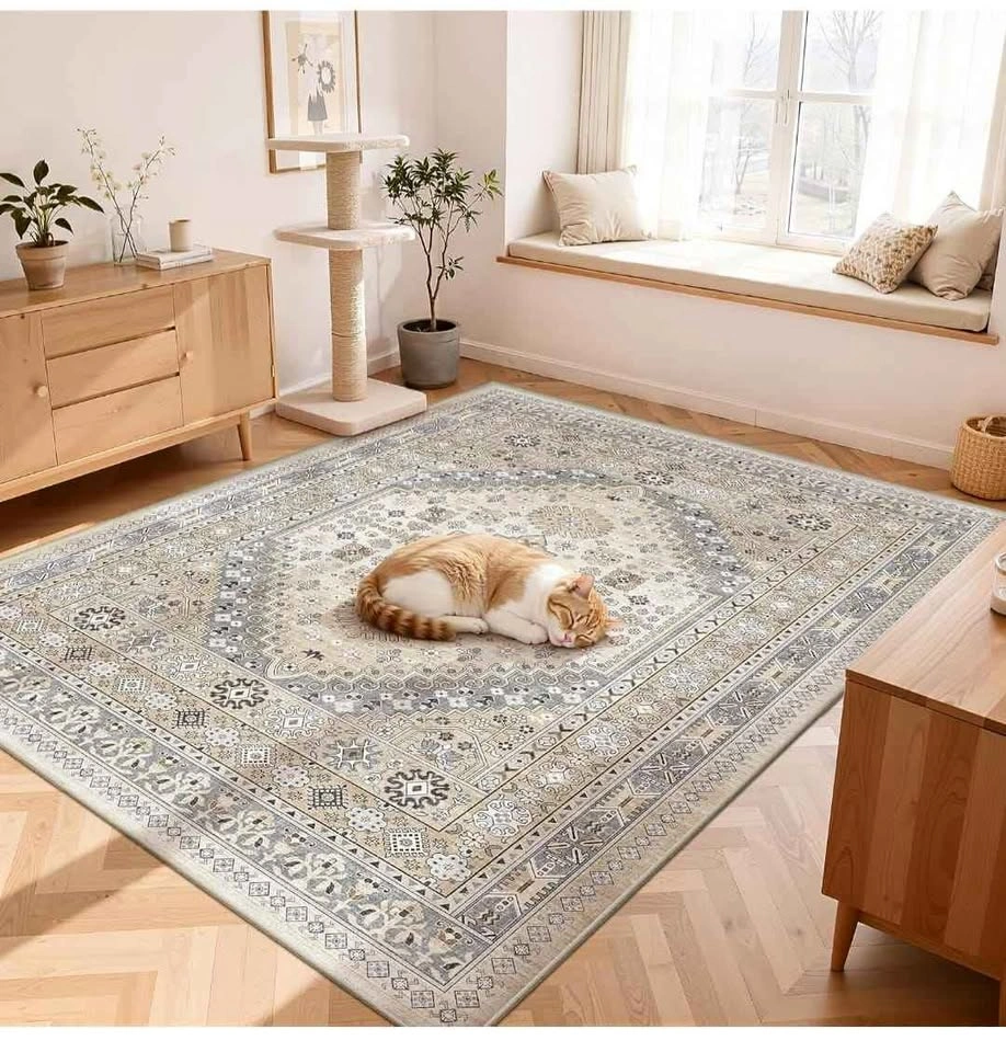 6x9 Area Rug - Soft, Washable, Non-Slip Vintage Style