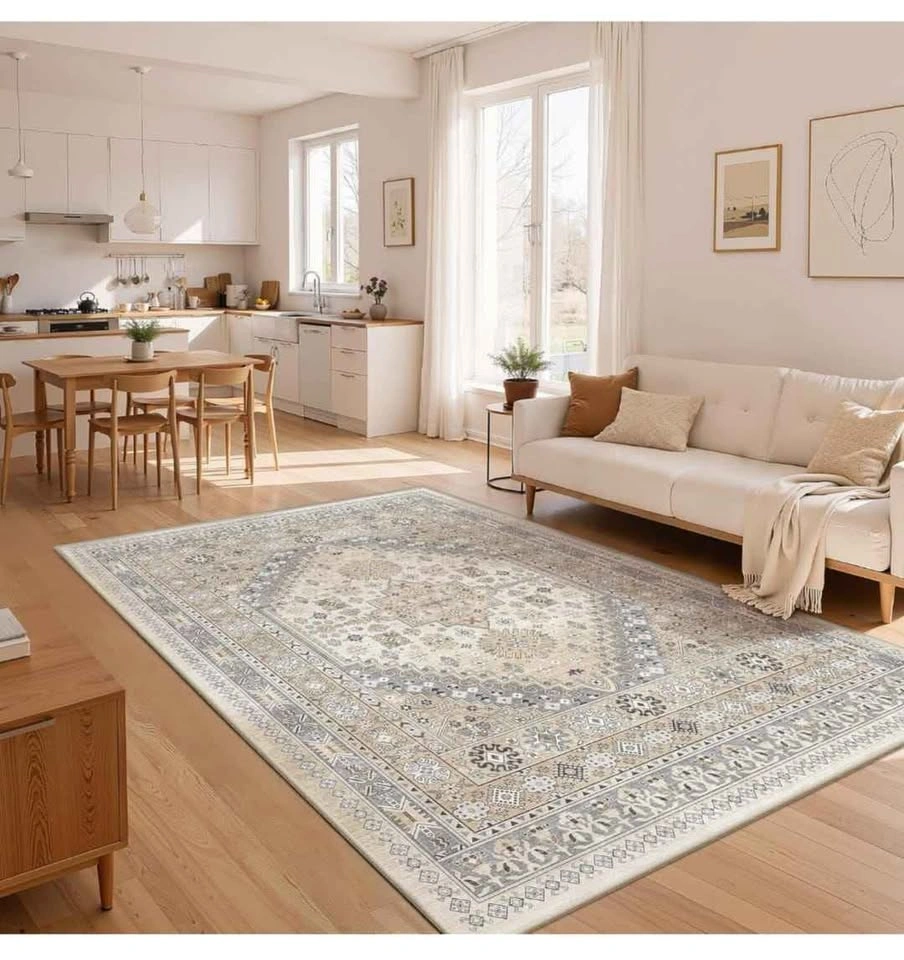 6x9 Area Rug - Soft, Washable, Non-Slip Vintage Style - photo 2