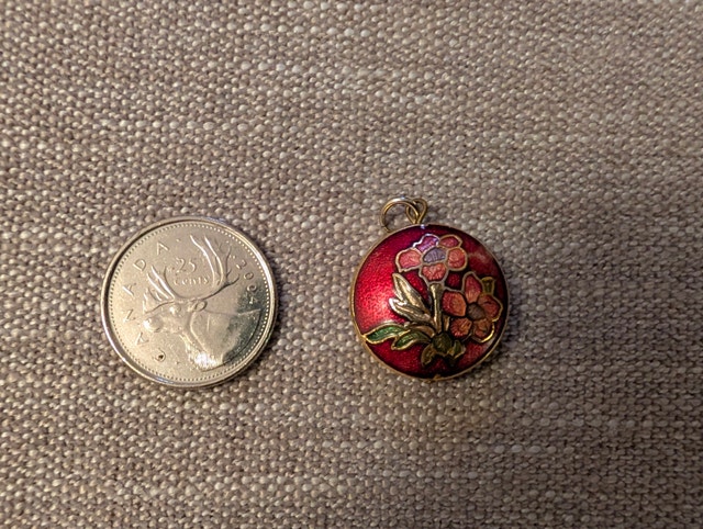 Enamel floral pendant