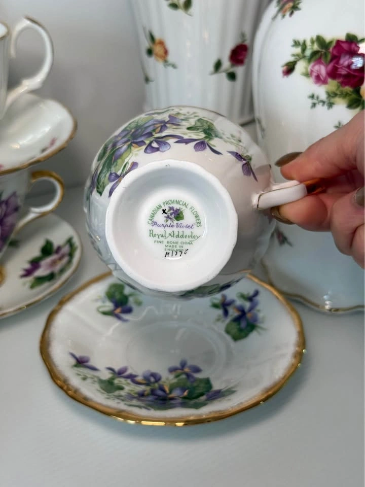 Royal Adderley Purple Violet Teacup Set - photo 2