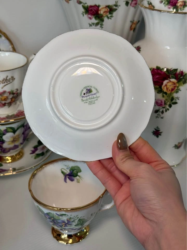 Royal Adderley Purple Violet Teacup Set - photo 3