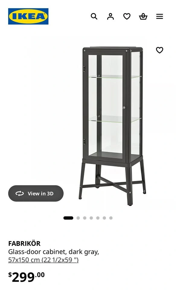 FABRIKÖR Glass-door cabinet