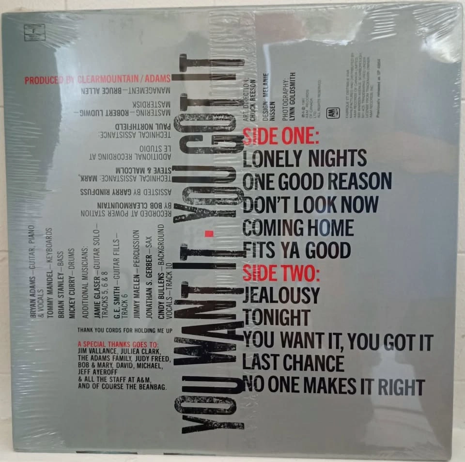 Bryan Adams - You Want It, You Got It LP - SEALED - 1981 - photo 2