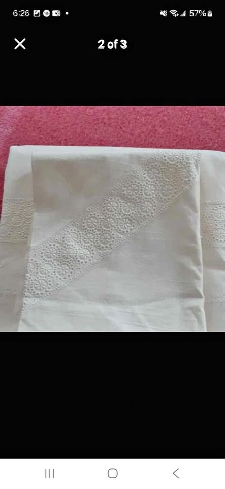 Vintage Top Sheet with 2 Pillowcases
