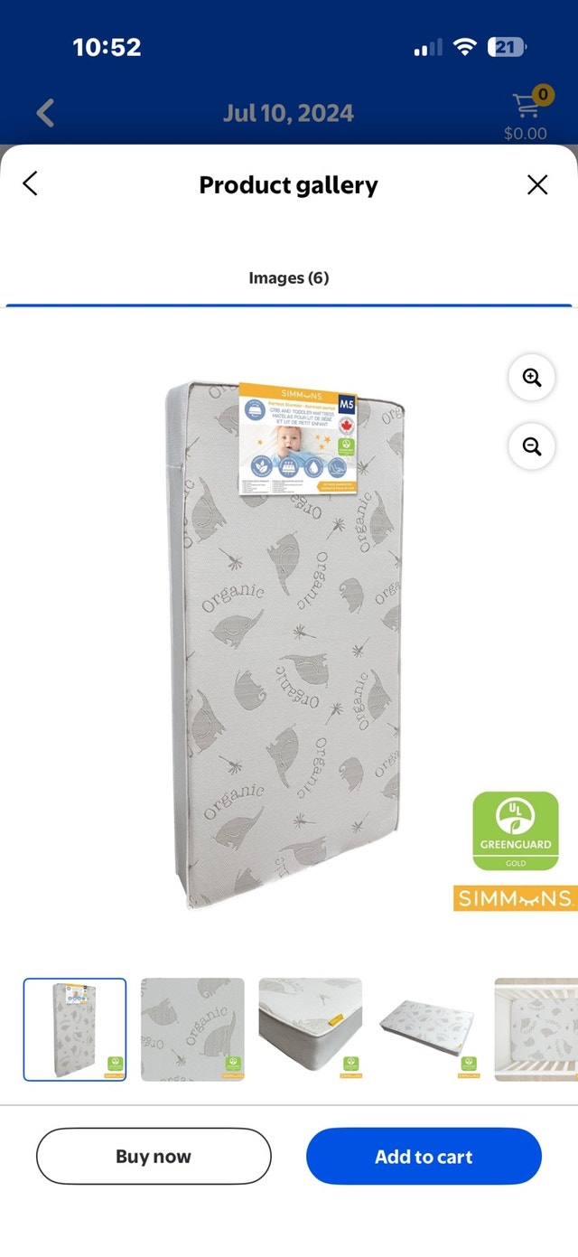 Simmons Perfect Slumber Baby Crib Mattress & Protector