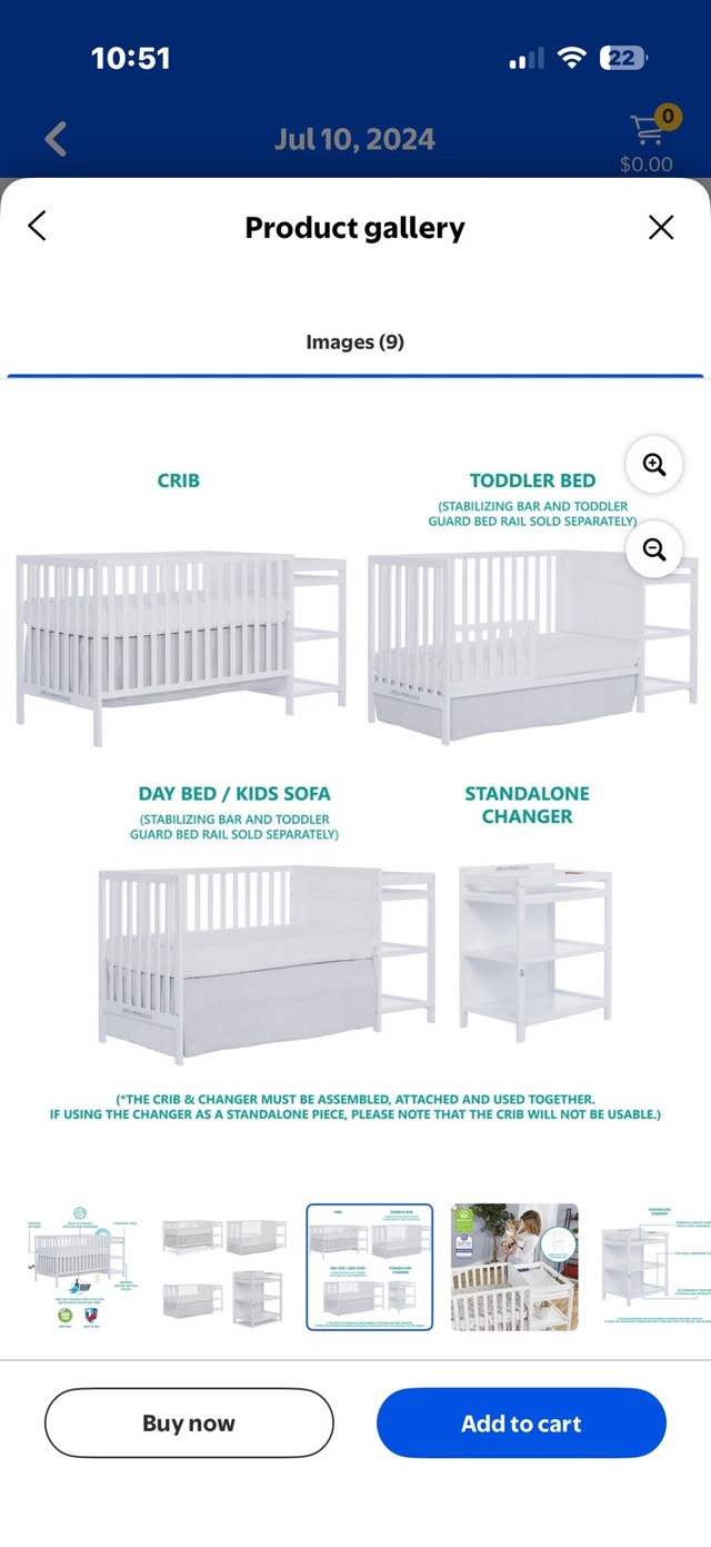 Dream On Me Hamilton 4-in-1 Convertible Crib and Changer