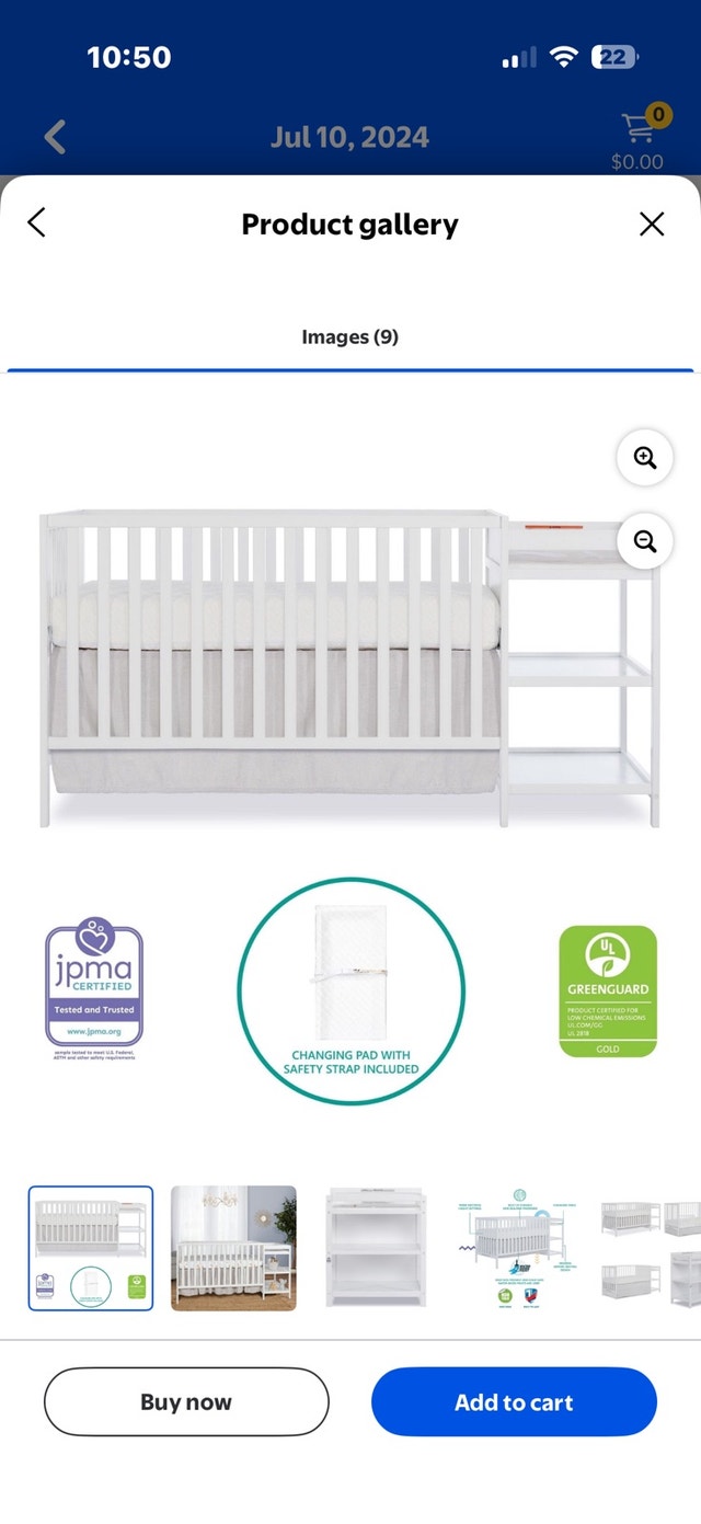 Dream On Me Hamilton 4-in-1 Convertible Crib and Changer - photo 2