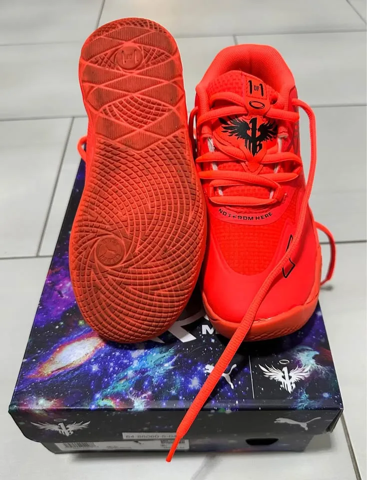 Puma Melo MB.01 Lo Red Blast Shoes, with box image indicator(5)