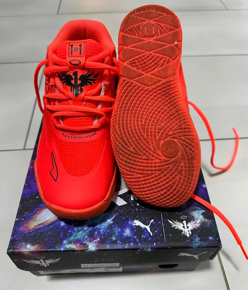 Puma Melo MB.01 Lo Red Blast Shoes, with box image indicator(6)