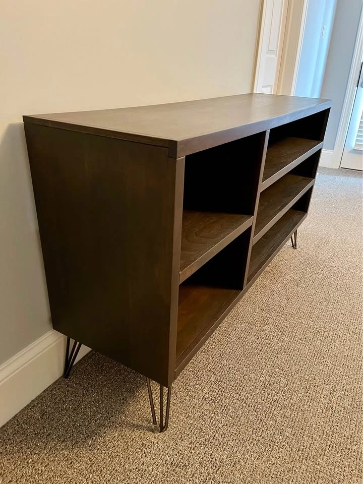 Mid-Century Modern TV Stand / Media Console – Asymmetrical Walnu - photo 3