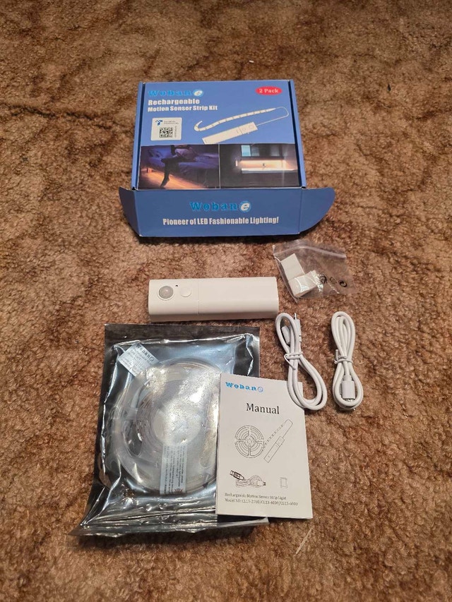 WOBANE Rechargeable Motion Sensor LED Strip Kit