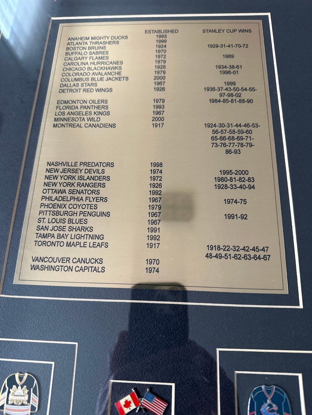 National Hockey League framed display - photo 5