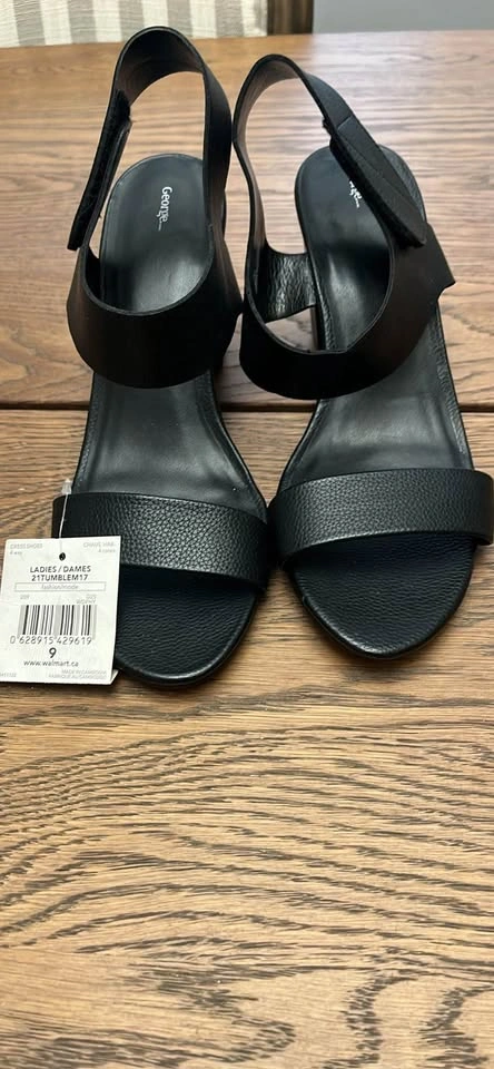 New George Black Block Heel Sandals Size 9 with Tags - photo 2
